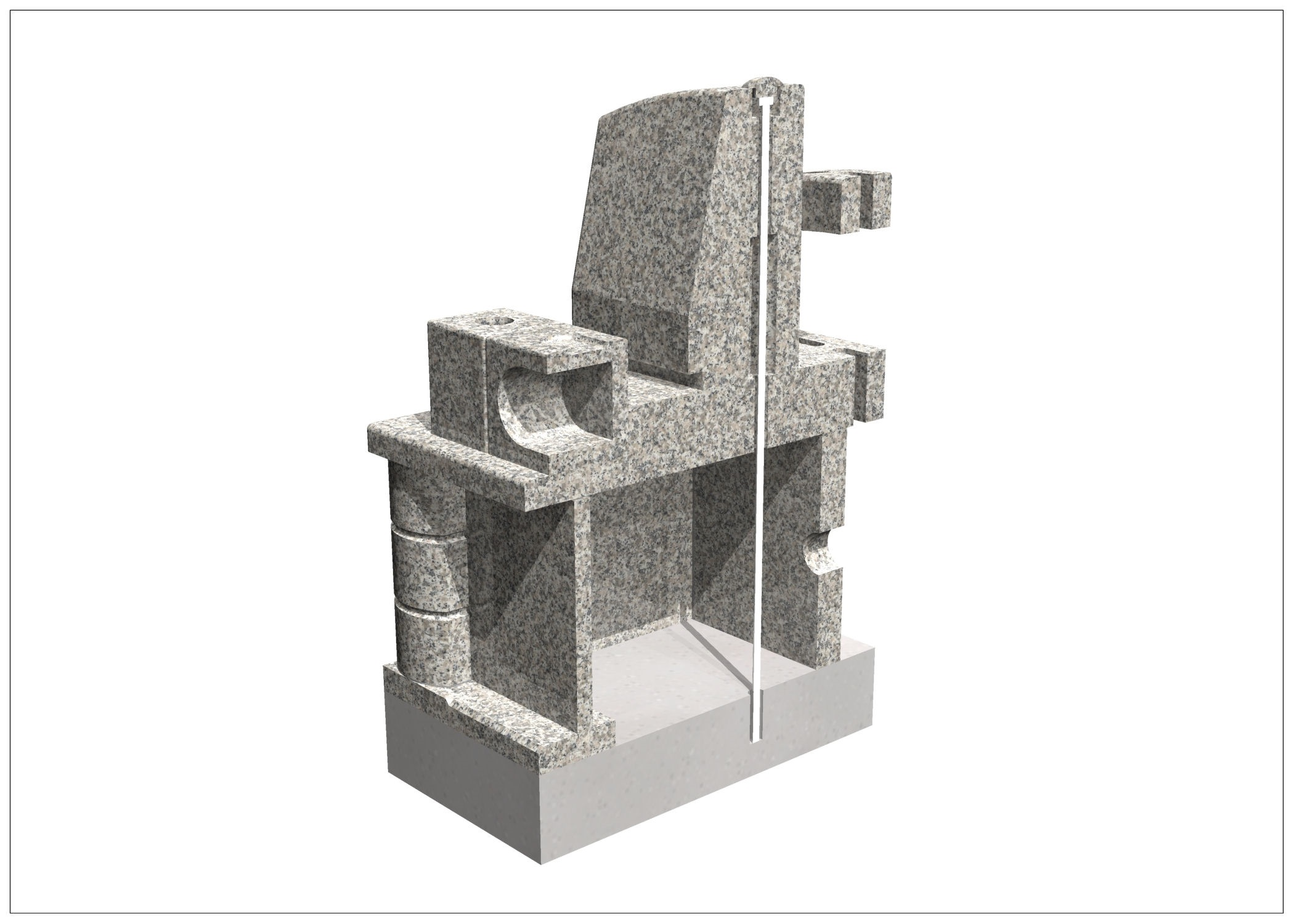 自由墓地 耐震構造 断面図